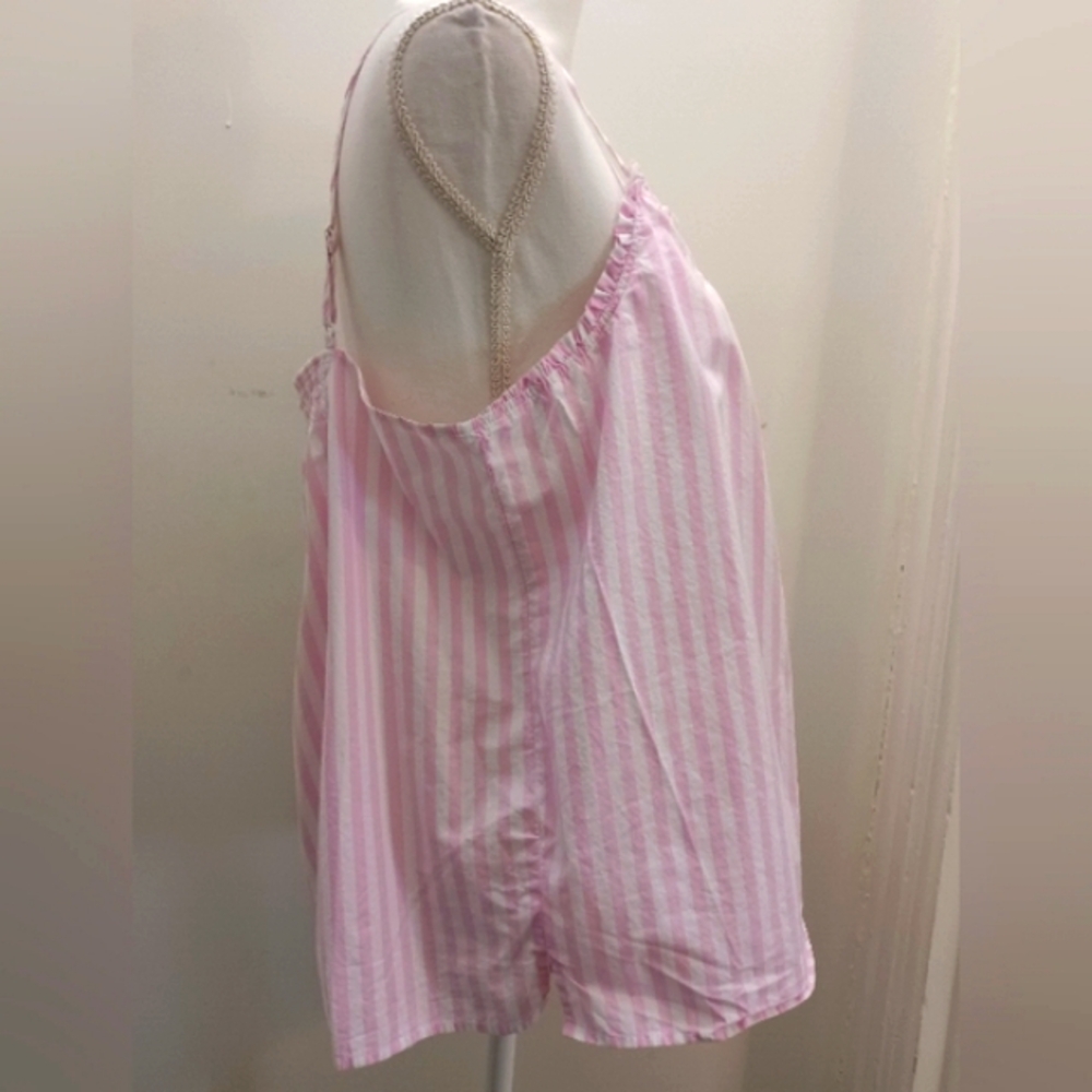 Lands' End Pink and White Striped tank top  XL - Picture 4 of 6